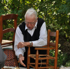 Chair caning at Pioneer Craft Day